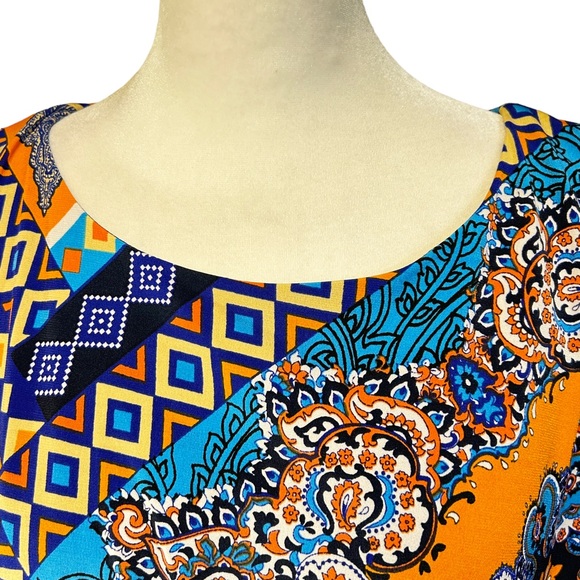 Dressbarn Woman's Multicolored Wrap Stretch Dress Size 12 - Picture 3 of 10